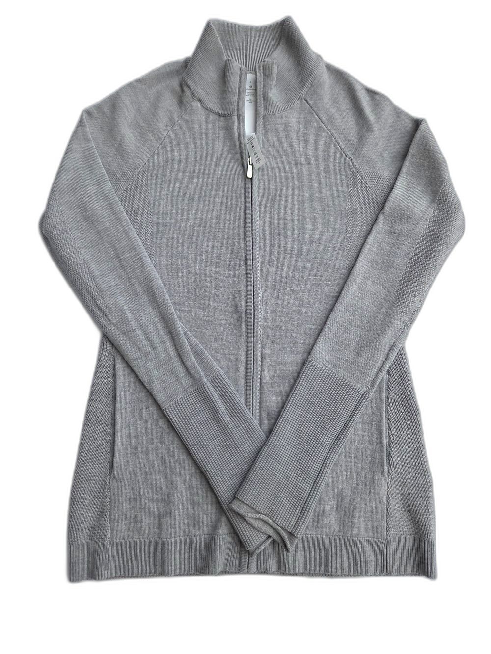 Lululemon Merino Wool Time To Thrive Full Zip Sweater Gray 4 Quiet Luxury